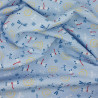 Tissu coton seersucker bleu ciel libellules  (5m x 113cm)