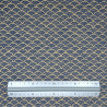 Soft cotton fabric with beige and blue waves (5m x 110cm)