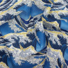 Tissu coton la Grande Vague bleu foncé (5m x 110cm)