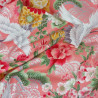 Tissu japonais rose et argenté grues vagues et fleurs – 100% coton – vente en gros