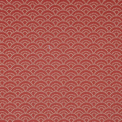 Tissu coton seigaiha rouge foncé en points (5m x 110cm)