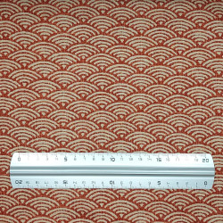 Rust red semi-plain with seigaiha patterns cotton fabric (110cm)