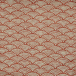 Rust red semi-plain with seigaiha patterns cotton fabric (110cm)