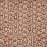 Rust red semi-plain with seigaiha patterns cotton fabric (110cm)