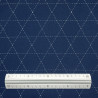 Dark blue pre-printed sashiko fabric with stars, diamonds, and triangles – 100% cotton – wholesale