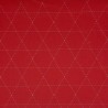 Toile sashiko rouge pré-imprimée étoiles losanges triangles – 100% coton – vente en gros
