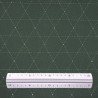 Toile sashiko vert forêt pré-imprimée étoiles losanges triangles – 100% coton – vente en gros