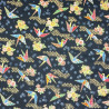 Japanese cotton fabric black origami cranes gold – 100% cotton – wholesale