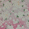 Textured Japanese fabric with pink cherry blossom sakura print – 100% cotton – wholesale