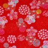 Japanese red sakura seersucker fabric - Japanese summer cotton - wholesale