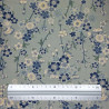 Tissu japonais coton gris fleurs de cerisier bleues et écrues - tissu coton - vente en gros