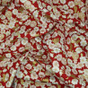 Tissu japonais coton rouge chats et fleurs de cerisier avec doré – 100% coton – vente en gros