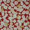 Tissu japonais coton rouge chats et fleurs de cerisier avec doré – 100% coton – vente en gros