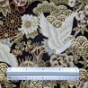 Brown and gold Japanese fabric with cranes, waves, and flowers – 100% cotton – wholesale