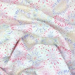 Japanese white fireworks seersucker fabric - Japanese summer cotton - wholesale