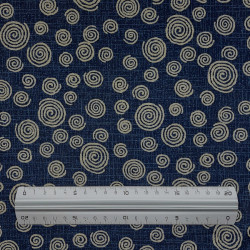 Dark blue false-plain with spirals patterns cotton fabric (110cm)