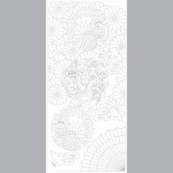 Panneau Sashiko gris pré-imprimé 7 Dieux de la Fortune - vente en gros