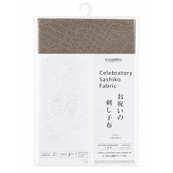 Panneau Sashiko taupe pré-imprimé 7 Dieux de la Fortune - vente en gros