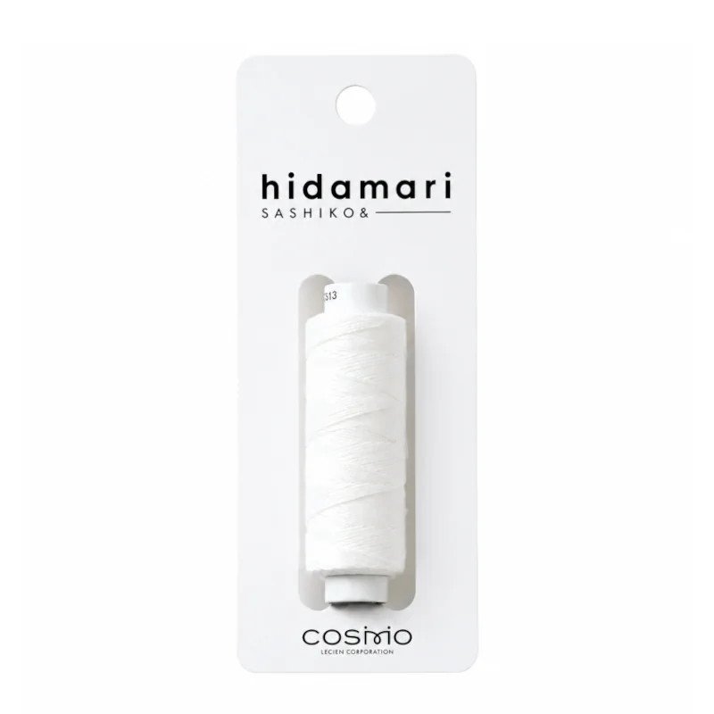 Fil sashiko blanc uni 30m Hidamari (N°3) - pack de 2 bobines