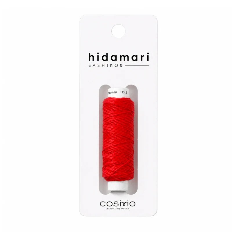 Hidamari red sashiko thread 30m x 2 spools (Nr 9) - Made in Japan