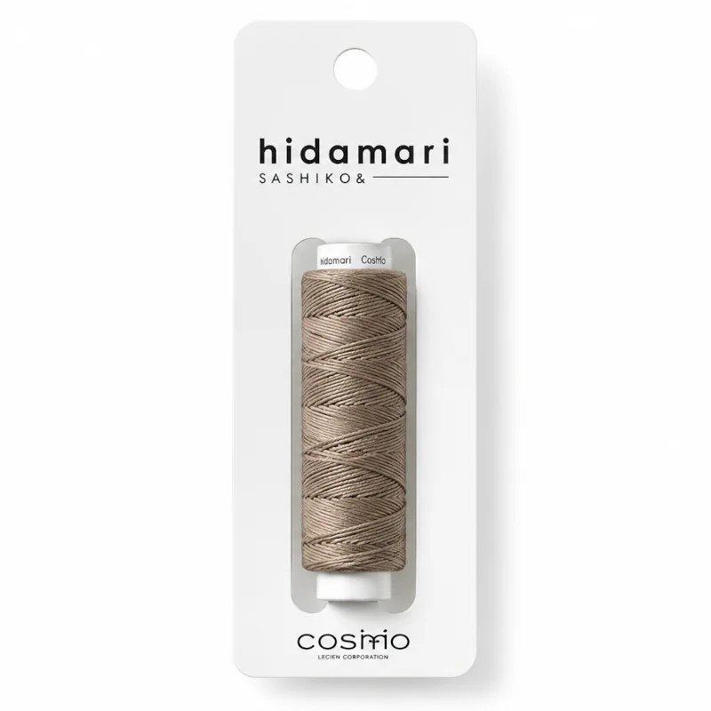 Hidamari taupe sashiko thread 30m x 2 spools (Nr 13) - Made in Japan