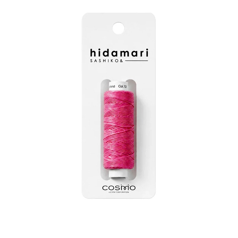 Fil sashiko Hidamari rose framboise 2 x 30 m – Vente en gros