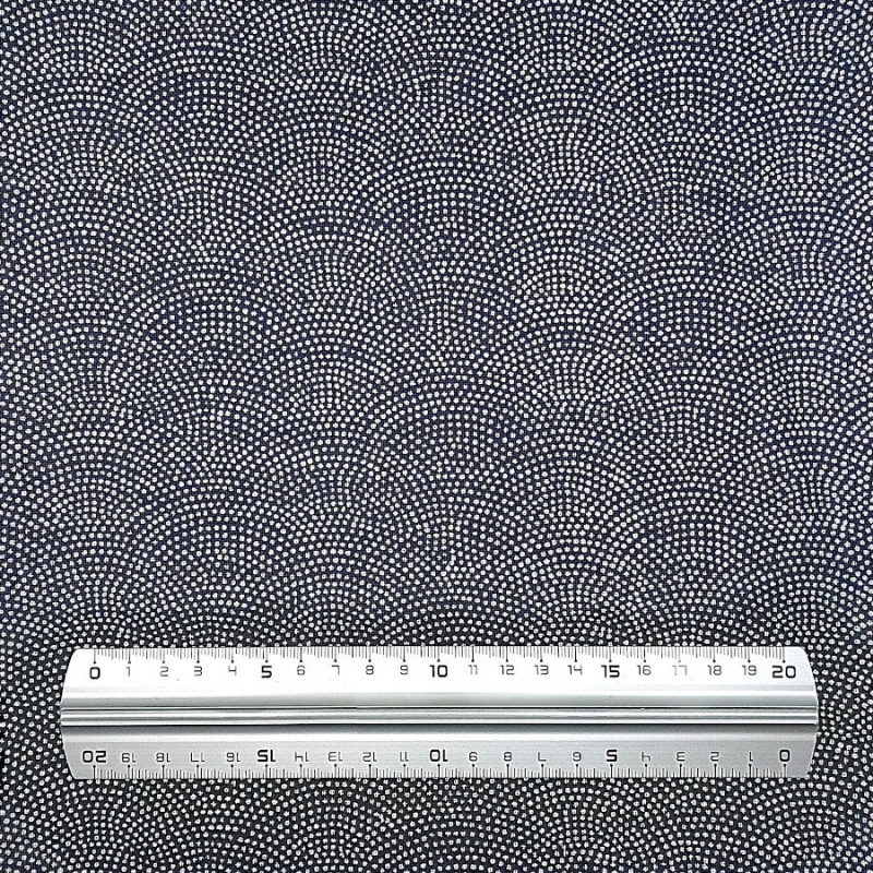 Tissu coton rustique bleu nuit samehada (110cm)