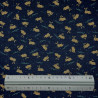 Dark blue semi-plain with rabbits patterns cotton fabric (110cm)