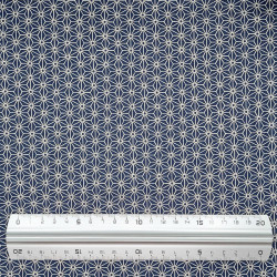 Dark blue asanoha cotton fabric (110cm)