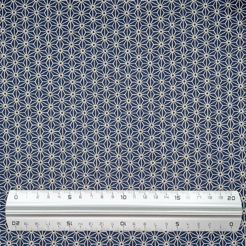 Tissu coton asanoha bleu foncé (110cm)