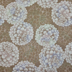 Beige cotton dobby fabric with chrysanthemum (110cm)