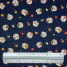 Tissu coton dobby manekineko bleu nuit (110cm)