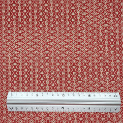 Red asanoha cotton fabric (110cm)