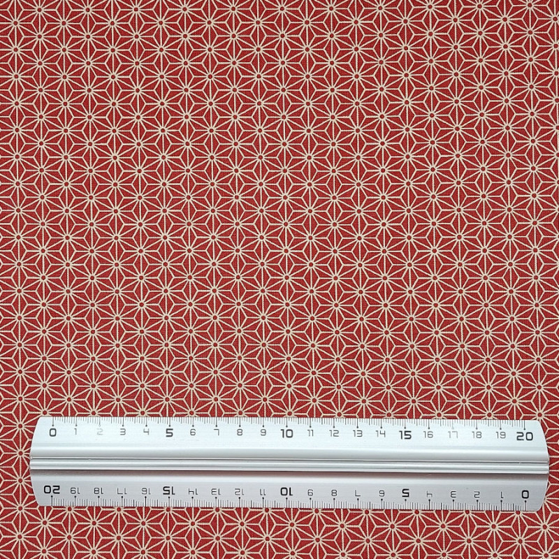 Tissu coton asanoha rouge (110cm)