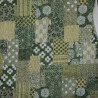 Green rustic cotton fabric with boro style patterns (109cm)