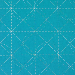 Toile sashiko turquoise pré-imprimée (4mx110cm)