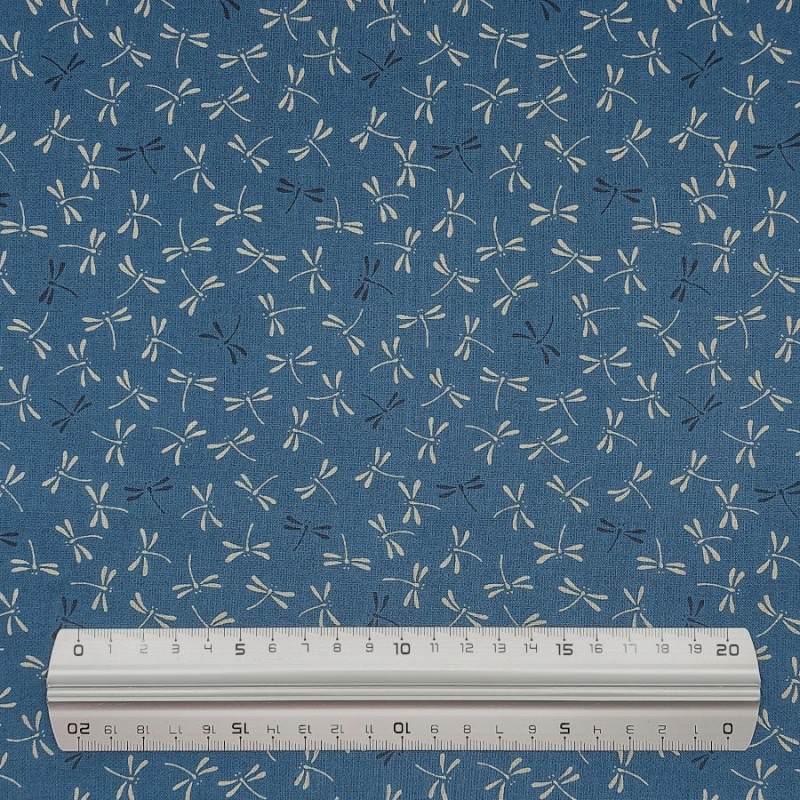 Prussian blue fireflies cotton fabric (110cm)