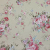 Cotton beige fabric with romantic roses patterns (110cm)