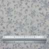 Off-white cotton fabric with dark blue retro birds and flowers (110cm)