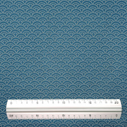 Prussian blue dots seigaiha cotton fabric (110cm)