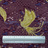 Plum cotton fabric with phoenix and traditional patterns (110cm)