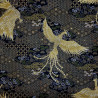 Black cotton fabric with phoenix and traditional patterns (110cm)