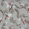 Beige cotton fabric with carps and waves (110cm)