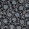 Tissu coton rustique bleu nuit ombrelles (110cm)