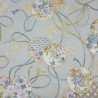 Light grey Japanese cotton fabric with circles flowers and cords (110cm)