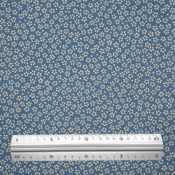 Tissu coton petites fleurs de cerisier fond bleu clair (110cm)