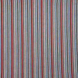 Tissu coton tissé rayures bleu nuit bleu rouge blanc (115cm)