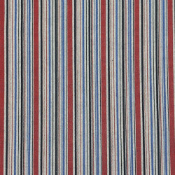 Tissu coton tissé rayures bleu nuit bleu rouge blanc (115cm)