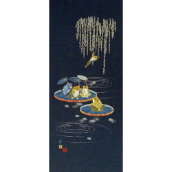 Pack of 5 cotton panels with frogs patterns (48x110cm)