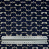 Tissu coton rustique bleu nuit libellules (109cm)